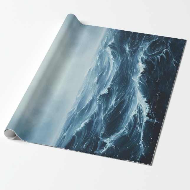 Rough Seas Ocean Waves Decoupage Wrapping Paper (Unrolled)