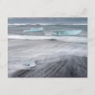 Rough Seascape with ice, iceland Postcard