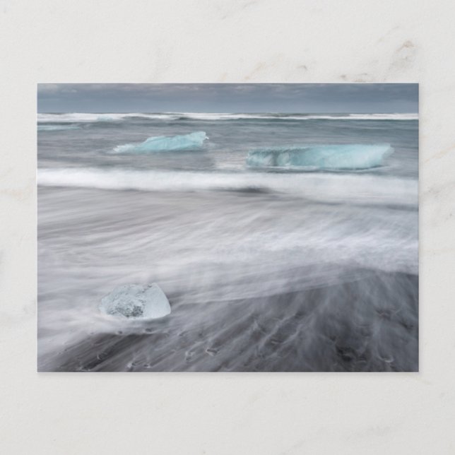 Rough Seascape with ice, iceland Postcard (Front)