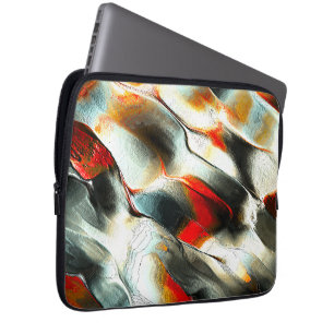 Rough silvery rock over burning ember, intensity laptop sleeve