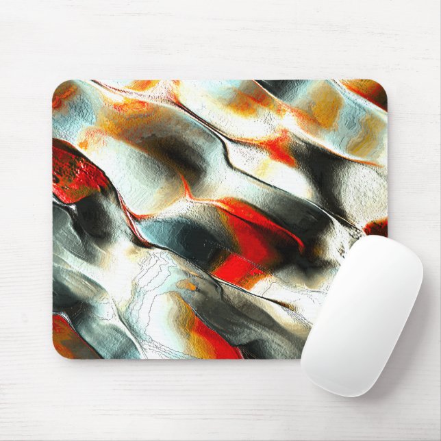 Rough silvery rock over burning ember, intensity mouse mat (With Mouse)