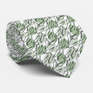 Rough Sketch Chile Peppers on Green Tie