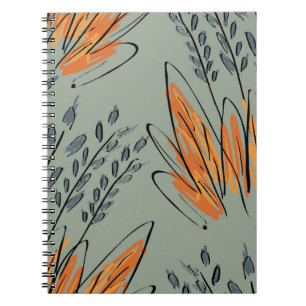 Rough Sketched Grass Ethnic Design Notebook