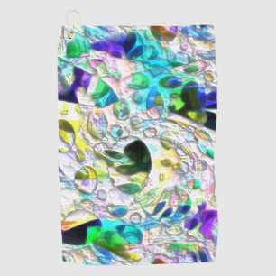 Rough texture coloured bubbles holes, clear notche golf towel