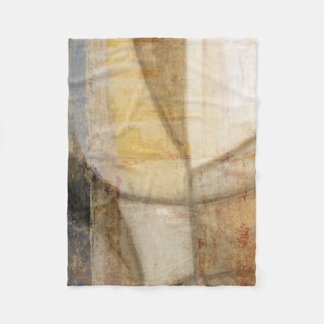Rough Textured Earth Tone Painting Fleece Blanket (Front)