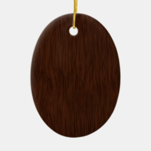 Rough Wood Grain Background - Dark Walnut Ceramic Tree Decoration