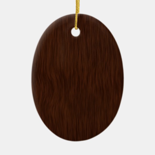 Rough Wood Grain Background - Dark Walnut Ceramic Tree Decoration (Front)