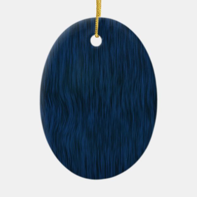 Rough Wood Grain Background in Deep Blue Ceramic Tree Decoration (Front)