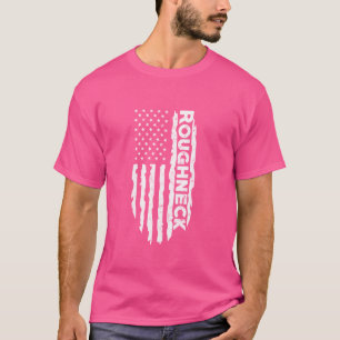 Roughneck - American US Flag Oilfield Patriot T-Shirt