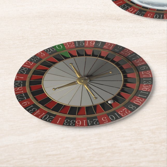Roulette Round Paper Coaster (Angled)