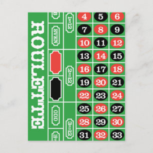 Roulette Table - Casino Gamble To Win Postcard