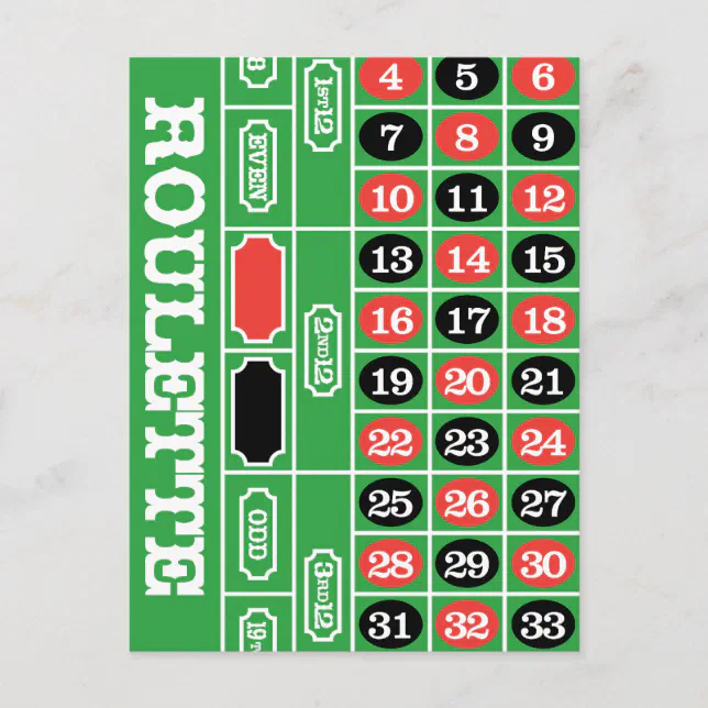 Roulette Table Casino Gamble To Win Postcard Zazzle