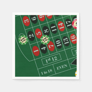 Roulette Table Casino Paper Napkin Set
