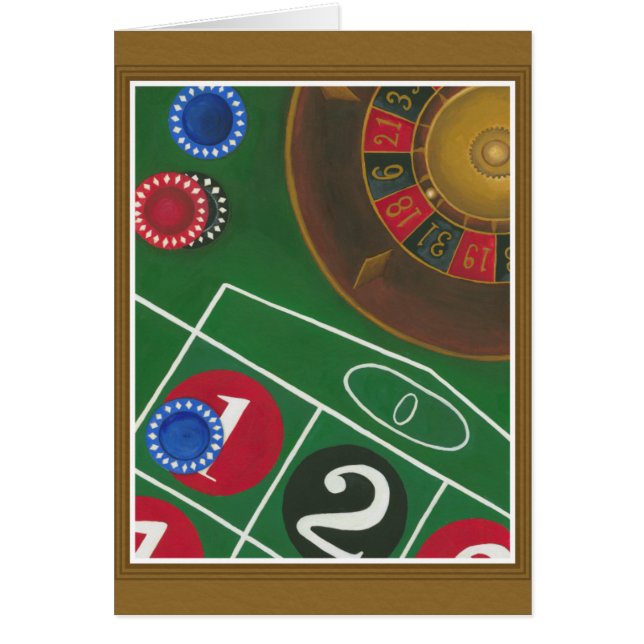 Roulette Table with Chips and Wheel (Front)