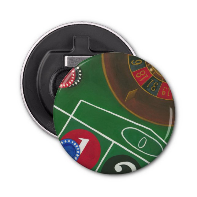Roulette Table with Chips and Wheel Bottle Opener (Front)