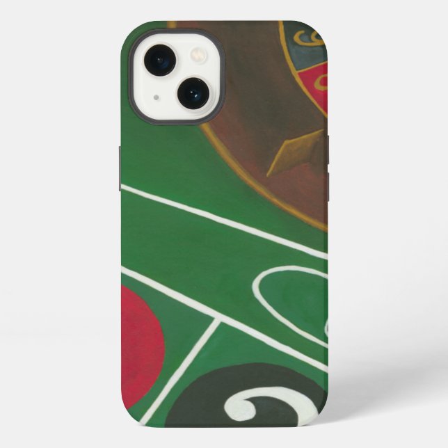 Roulette Table with Chips and Wheel iPhone Case (Back)