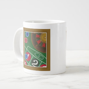 Roulette Table with Chips and Wheel Large Coffee Mug