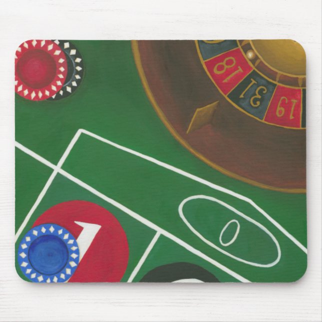 Roulette Table with Chips and Wheel Mouse Mat (Front)