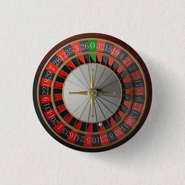 ROULETTE WHEEL  3 CM ROUND BADGE (Front)