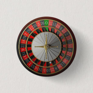 ROULETTE WHEEL  3 CM ROUND BADGE