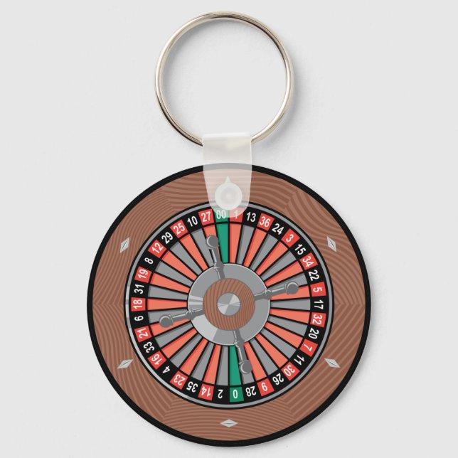 Roulette Wheel - Casino Play To Win Key Ring (Front)