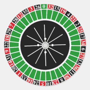 ROULETTE WHEEL CLASSIC ROUND STICKER