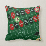 Roulette Wheel Custom Pillow<br><div class="desc">Stylish and fun,  this Roulette Wheel is perfect for any Man's Room.  Great gift idea for Dads and grads.  Customise with a name or saying.  Perfect for any Roulette lover or gambling theme home decor and party needs.</div>