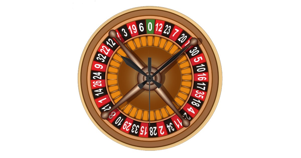 Roulette Wheel wall clock Zazzle.co.uk