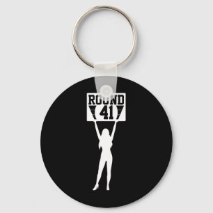 Round 41 Years Old Boxer Bday 41st Birthday Boxing Key Ring