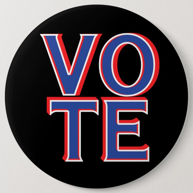 Round 6" Vote Pin Button Presidential Election  (Front)