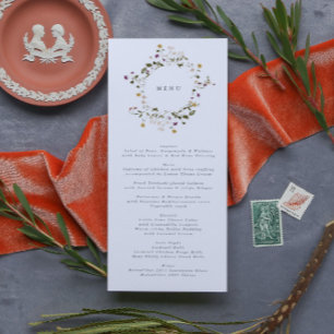 Round Abundance Dried Wildflower Pampas Wedding Menu
