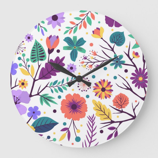 Round acrylic clock flower composition (Front)