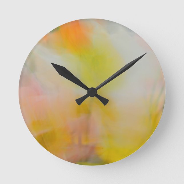 Round Acrylic Wall ClocAbstract Poppies Photograph Round Clock (Front)