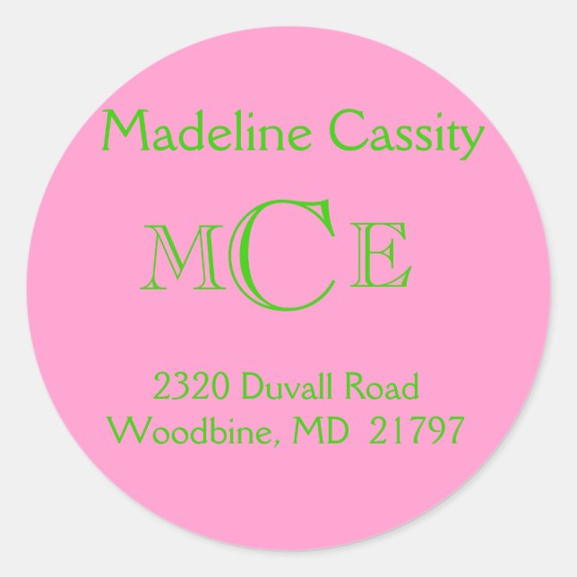 Round address label (Front)