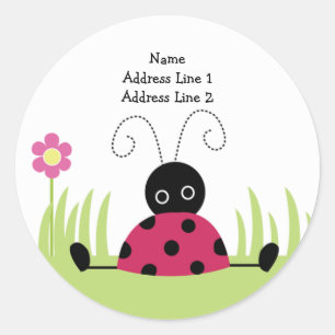ROUND ADDRESS LABELS Little Ladybug