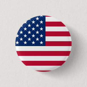 Round American Flag  3 Cm Round Badge