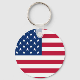 Round American Flag Key Ring