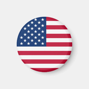 Round American Flag Magnet