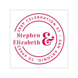 Round Ampersand Wedding Return Address Self-inking Stamp