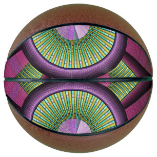 Round And Colourful Modern Decorative Fractal Art Basketball