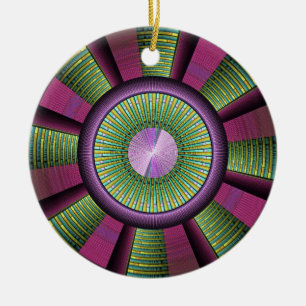 Round And Colourful Modern Decorative Fractal Art Ceramic Tree Decoration