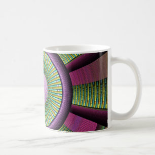 Round And Colourful Modern Decorative Fractal Art Coffee Mug