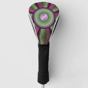 Round And Colourful Modern Decorative Fractal Art Golf Head Cover