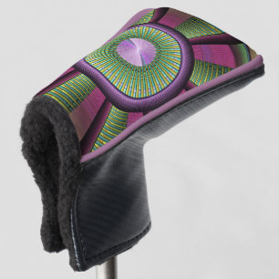 Round And Colourful Modern Decorative Fractal Art Golf Head Cover