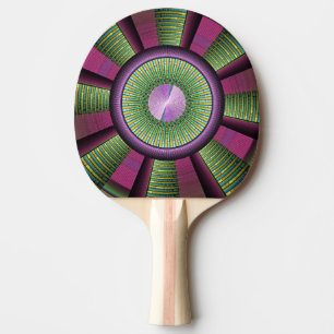 Round And Colourful Modern Decorative Fractal Art Ping Pong Paddle