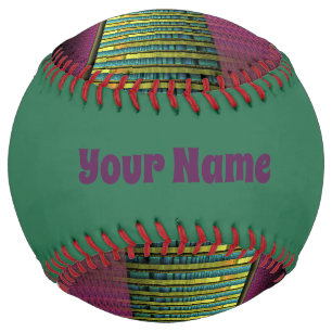 Round And Colourful Modern Decorative Fractal Name Softball