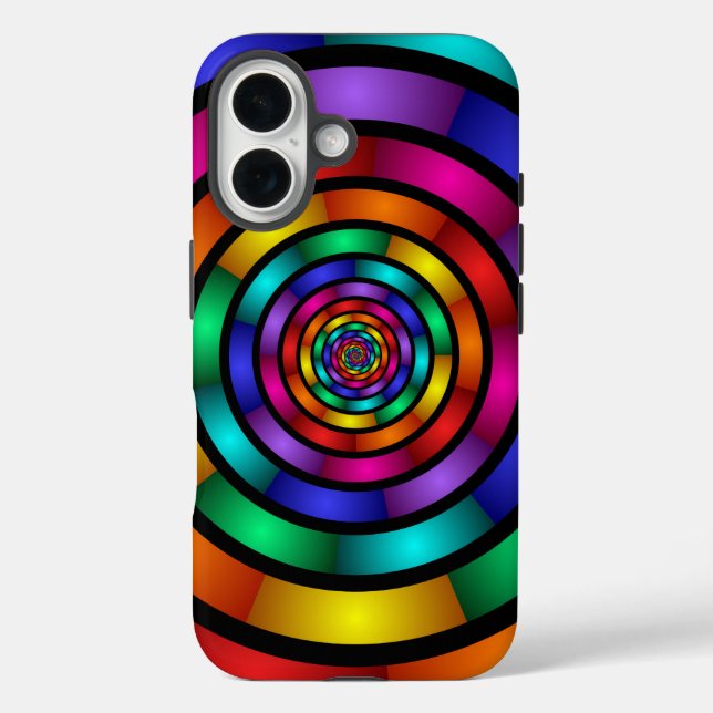 Round and Psychedelic Colourful Modern Fractal Art Case-Mate iPhone Case (Back)