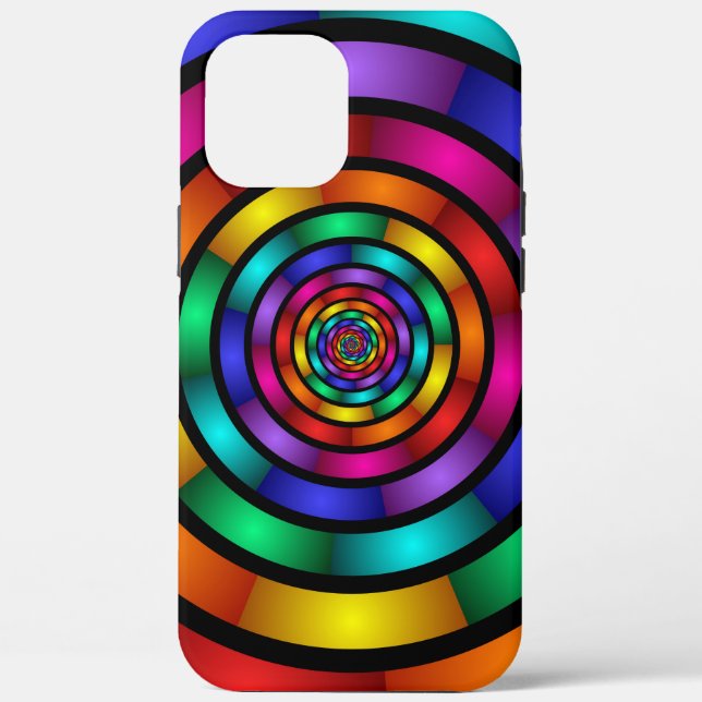 Round and Psychedelic Colourful Modern Fractal Art Case-Mate iPhone Case (Back)