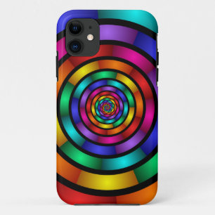 Round and Psychedelic Colourful Modern Fractal Art iPhone 11 Case