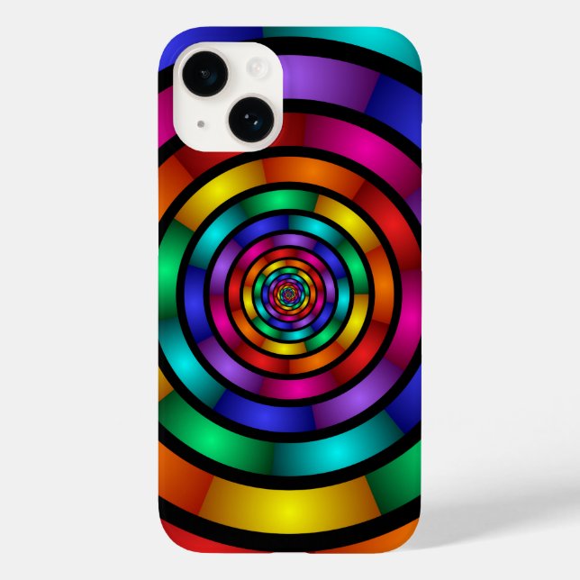 Round and Psychedelic Colourful Modern Fractal Art Case-Mate iPhone Case (Back)